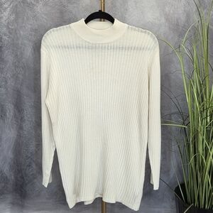 Worthington Off-White Ribbed Knit Top Women's Sz 20W